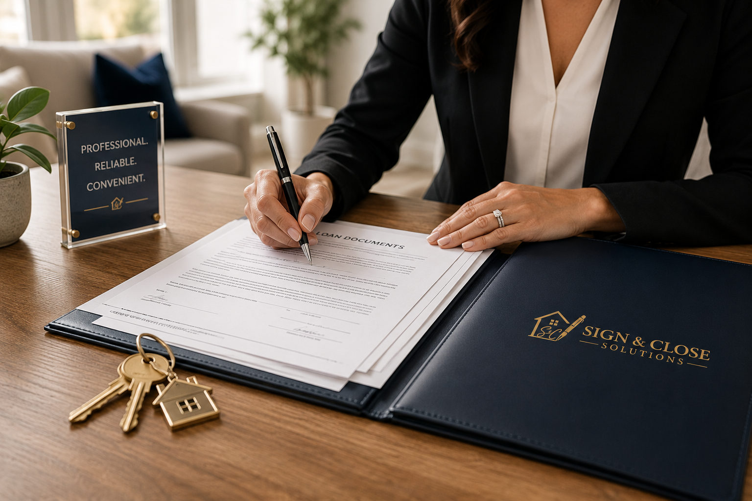 Professional loan signing appointment by Sign & Close Solutions in Austin, Texas